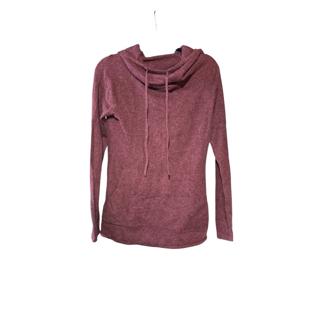 Athleta Hatha 2 Cashmere Sweater Hoodie Cherry Heather L
